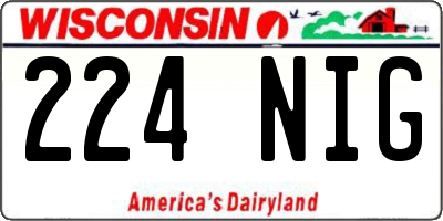 WI license plate 224NIG