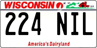 WI license plate 224NIL