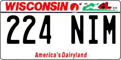 WI license plate 224NIM