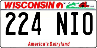 WI license plate 224NIO