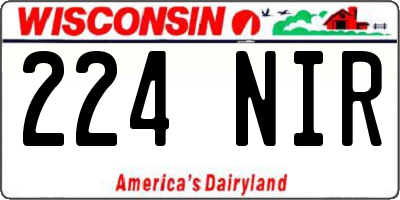 WI license plate 224NIR