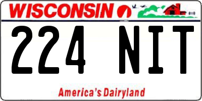 WI license plate 224NIT