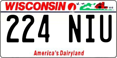 WI license plate 224NIU