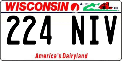WI license plate 224NIV