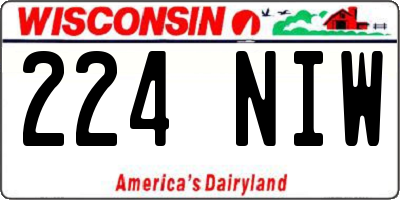 WI license plate 224NIW