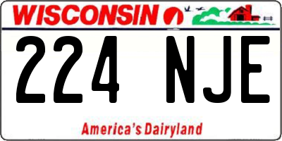 WI license plate 224NJE