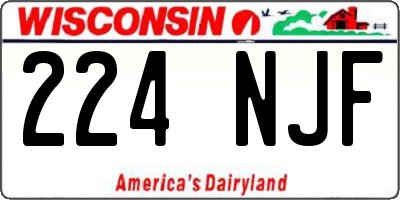 WI license plate 224NJF