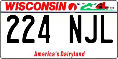 WI license plate 224NJL