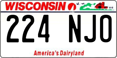 WI license plate 224NJO