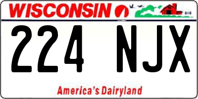 WI license plate 224NJX