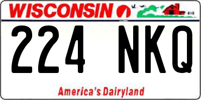 WI license plate 224NKQ
