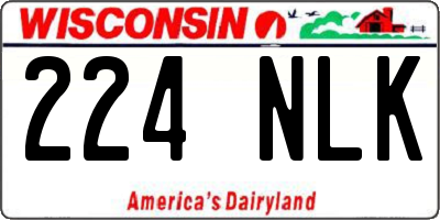 WI license plate 224NLK