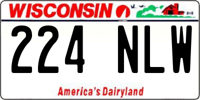 WI license plate 224NLW