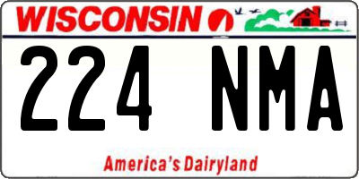 WI license plate 224NMA