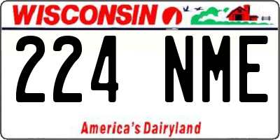 WI license plate 224NME