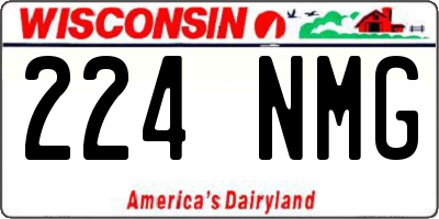 WI license plate 224NMG