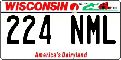 WI license plate 224NML
