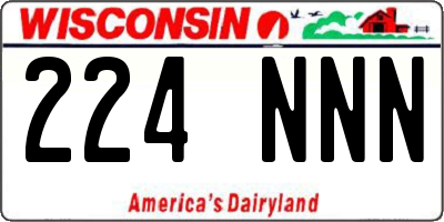 WI license plate 224NNN