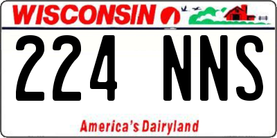 WI license plate 224NNS