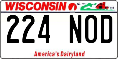 WI license plate 224NOD