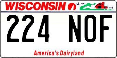 WI license plate 224NOF