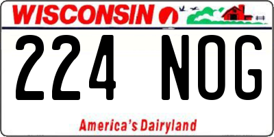 WI license plate 224NOG