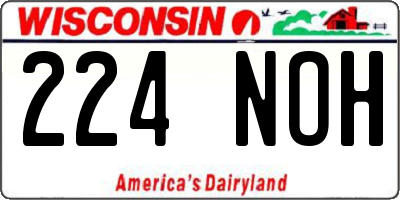 WI license plate 224NOH