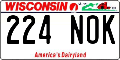 WI license plate 224NOK