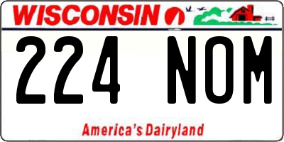 WI license plate 224NOM