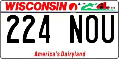 WI license plate 224NOU