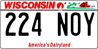 WI license plate 224NOY