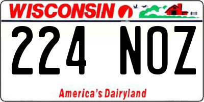 WI license plate 224NOZ