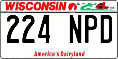 WI license plate 224NPD