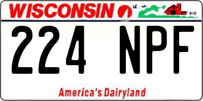 WI license plate 224NPF