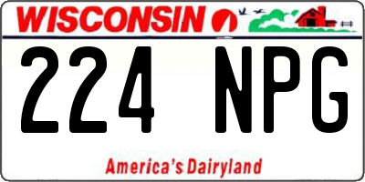 WI license plate 224NPG
