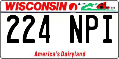 WI license plate 224NPI
