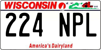 WI license plate 224NPL