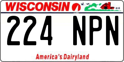 WI license plate 224NPN