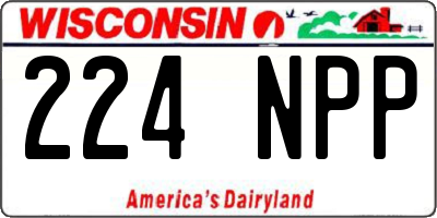 WI license plate 224NPP