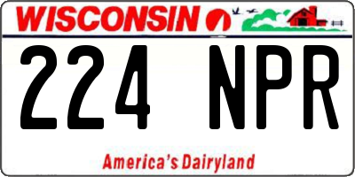 WI license plate 224NPR