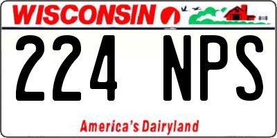 WI license plate 224NPS