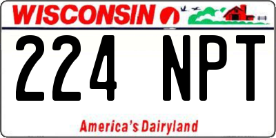 WI license plate 224NPT
