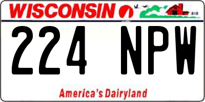 WI license plate 224NPW