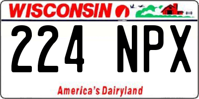 WI license plate 224NPX