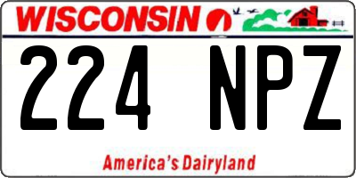 WI license plate 224NPZ
