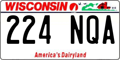 WI license plate 224NQA