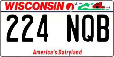 WI license plate 224NQB