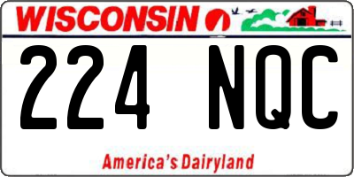 WI license plate 224NQC