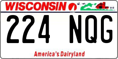 WI license plate 224NQG