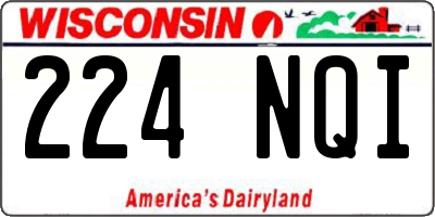 WI license plate 224NQI